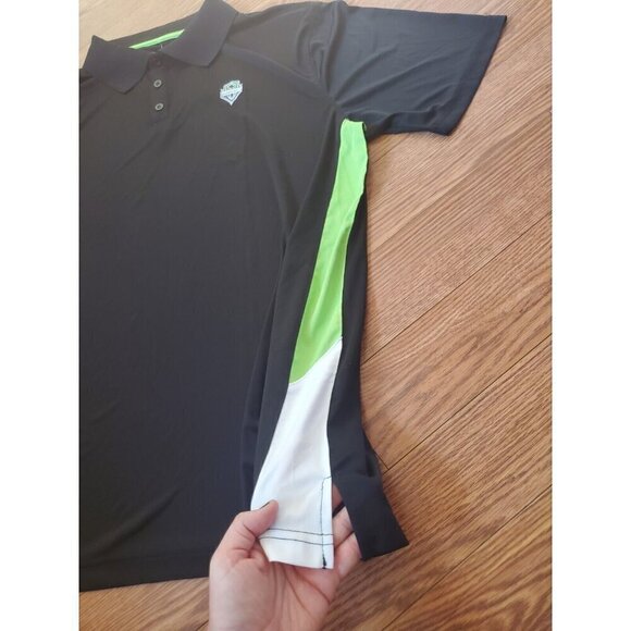 Fanatics Seattle Sounders FC Mens Polo Size 2XL Breathable MLS Soccer W/Scarf - Picture 3 of 9